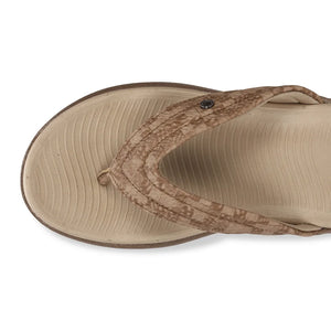 WINFOX Ginger Woven Thong Sandals for Women — Tan