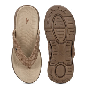 WINFOX Ginger Woven Thong Sandals for Women — Tan