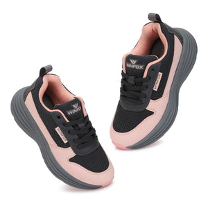 WINFOX Jasmine Girls' Cushioned Sneakers — Charcoal / Pink