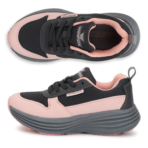 WINFOX Jasmine Girls' Cushioned Sneakers — Charcoal / Pink