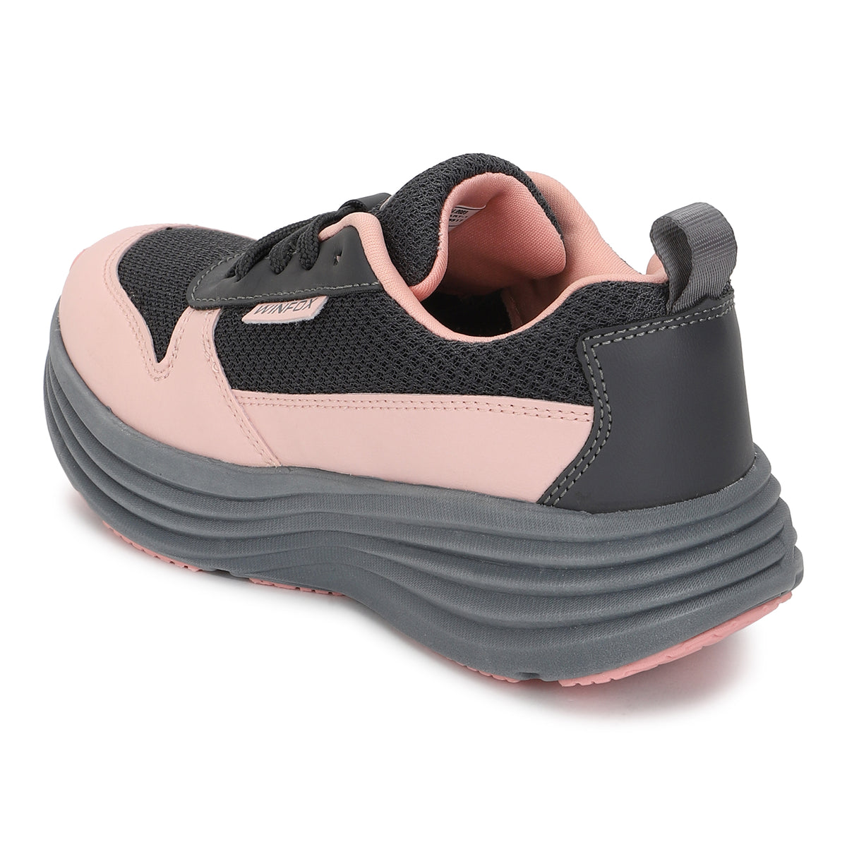 WINFOX Jasmine Girls' Cushioned Sneakers — Charcoal / Pink