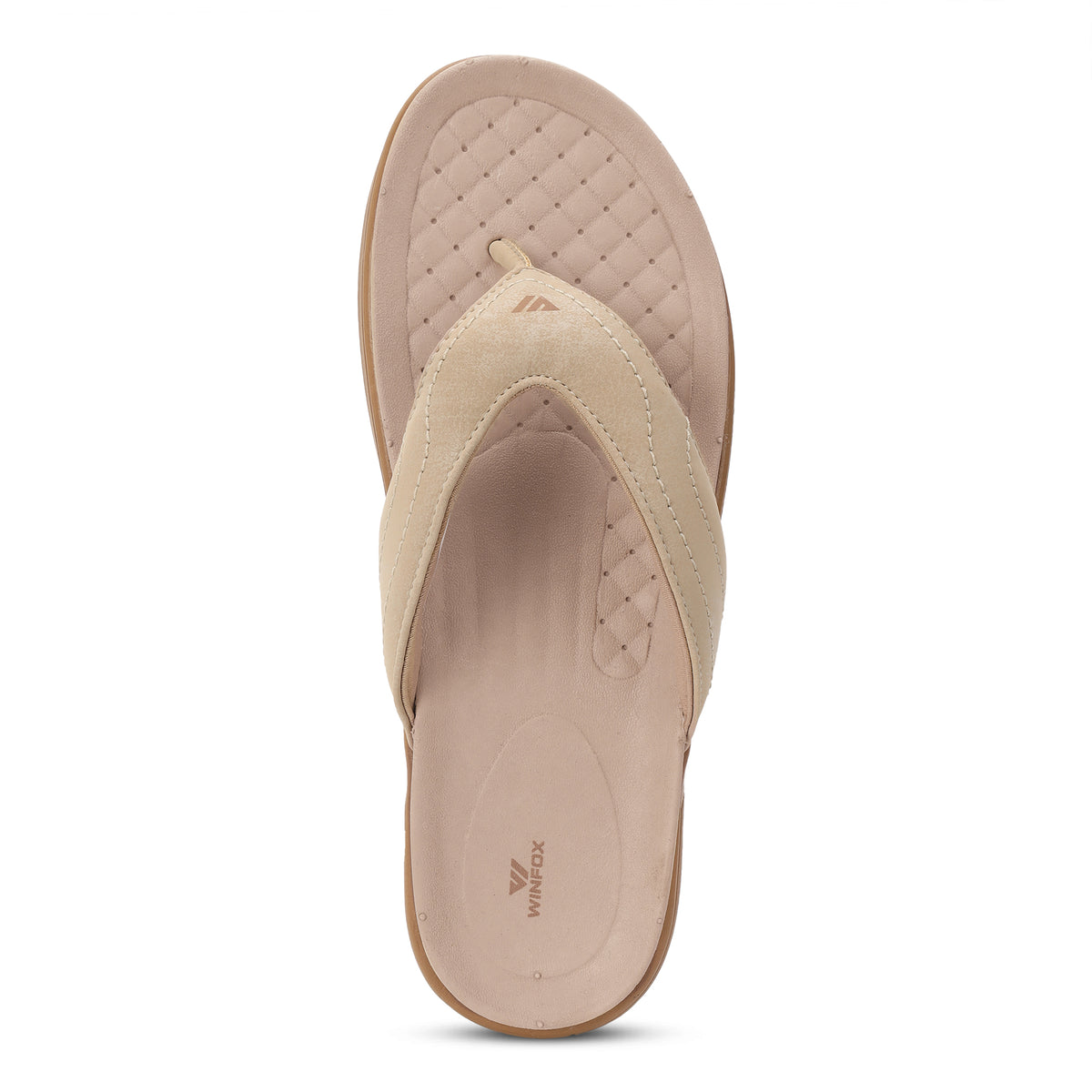 WINFOX Joya Cushioned Thong Sandals for Women — Beige
