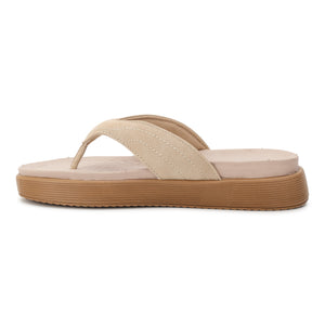WINFOX Joya Cushioned Thong Sandals for Women — Beige
