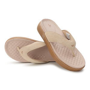 WINFOX Joya Cushioned Thong Sandals for Women — Beige