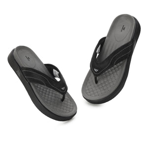 WINFOX Joya Cushioned Thong Sandals for Women — Black