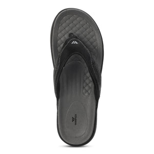WINFOX Joya Cushioned Thong Sandals for Women — Black