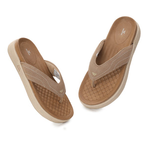 WINFOX Joya Cushioned Thong Sandals for Women — Tan