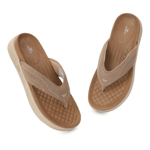 WINFOX Joya Cushioned Thong Sandals for Women — Tan
