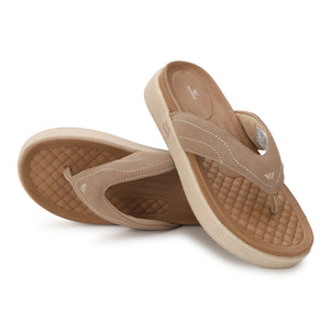 WINFOX Joya Cushioned Thong Sandals for Women — Tan