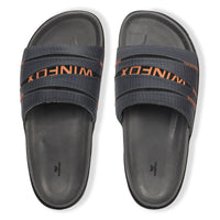 WINFOX Martin Padded Slides for Men — Charcoal / Orange