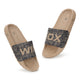 WINFOX Neoz Printed Slides for Men — Navy / Beige