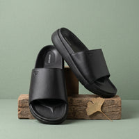 WINFOX Pure PU Slides for Men — Black