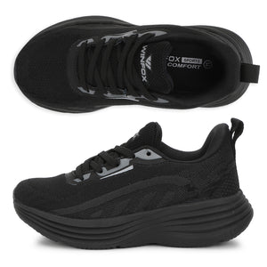 WINFOX Rider Kids' Knit School Shoes — Black