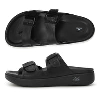 WINFOX Root Buckled Sandals for Men — Black