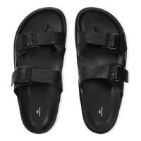 WINFOX Root Buckled Sandals for Men — Black