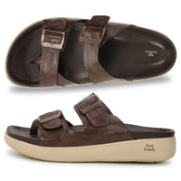 WINFOX Root Buckled Sandals for Men — Brown