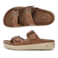 WINFOX Root Buckled Sandals for Men — Tan