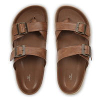 WINFOX Root Buckled Sandals for Men — Tan