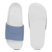 WINFOX Smooth 2 Cushioned Slides for Men — White / Sky