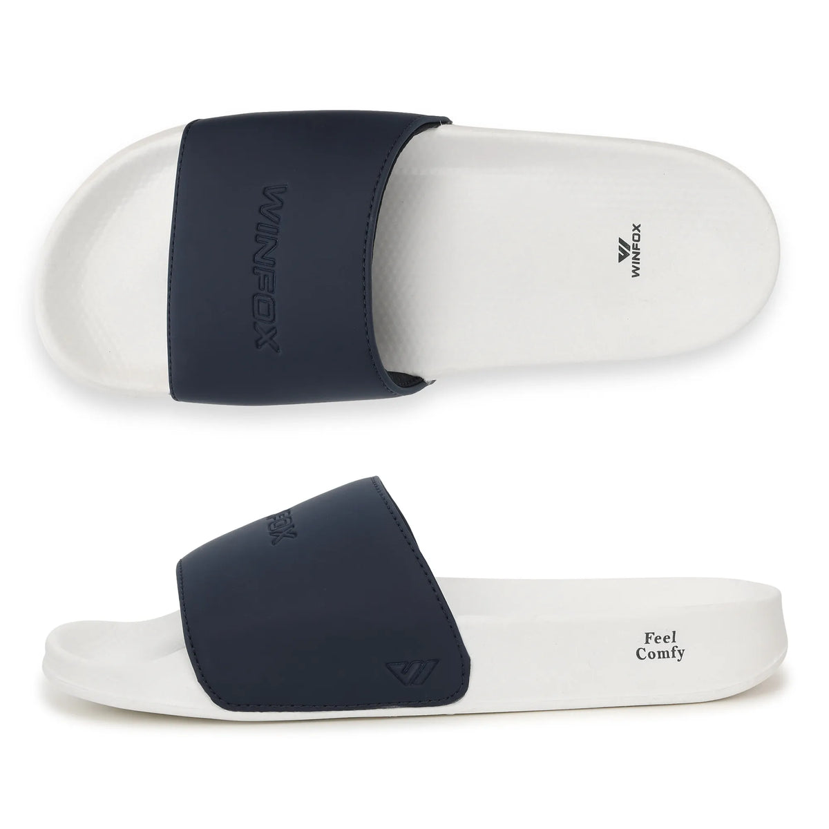 WINFOX Smooth 2 Cushioned Slides for Men — Navy