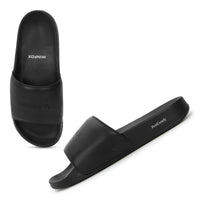 WINFOX Smooth Cushioned Slides for Men — Black