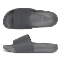 WINFOX Smooth Cushioned Slides for Men — Dark Grey