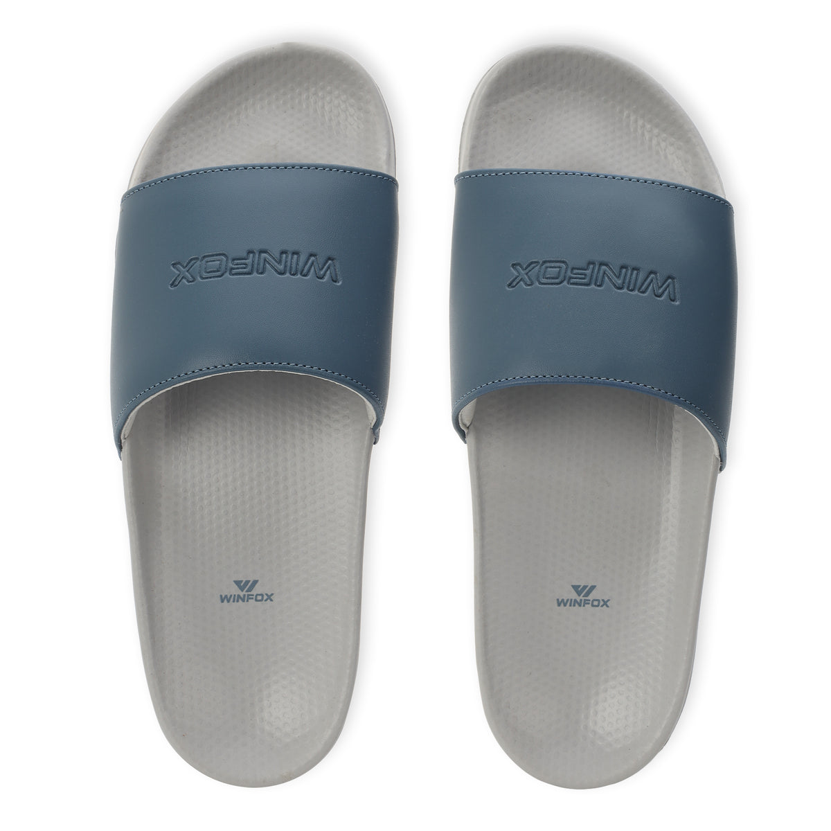 WINFOX Smooth Cushioned Slides for Men — Slate / Grey