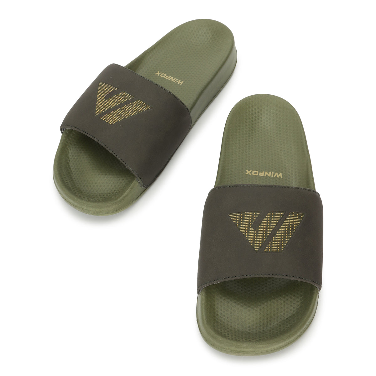 WINFOX Soft Cushioned Slides for Men — Olive
