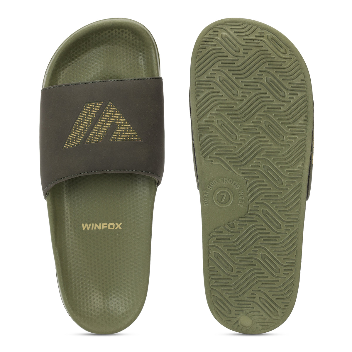 WINFOX Soft Cushioned Slides for Men — Olive