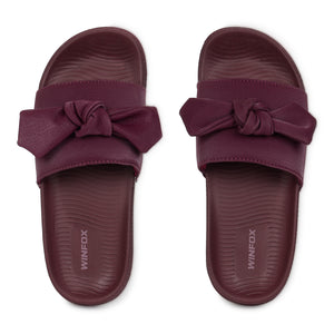 Women's Tie maroon comfort slide
