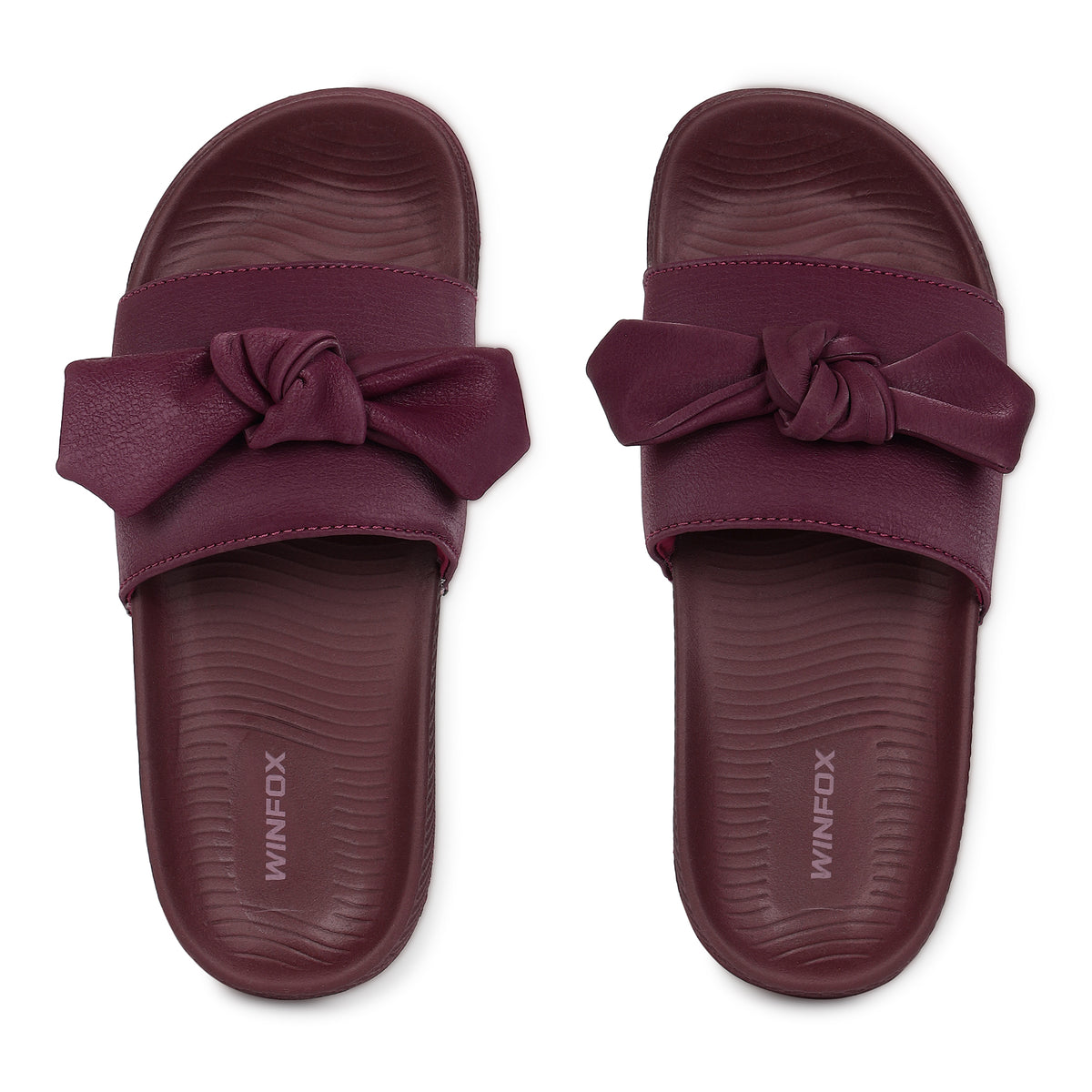 Women's Tie maroon comfort slide