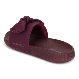 Women's Tie maroon comfort slide