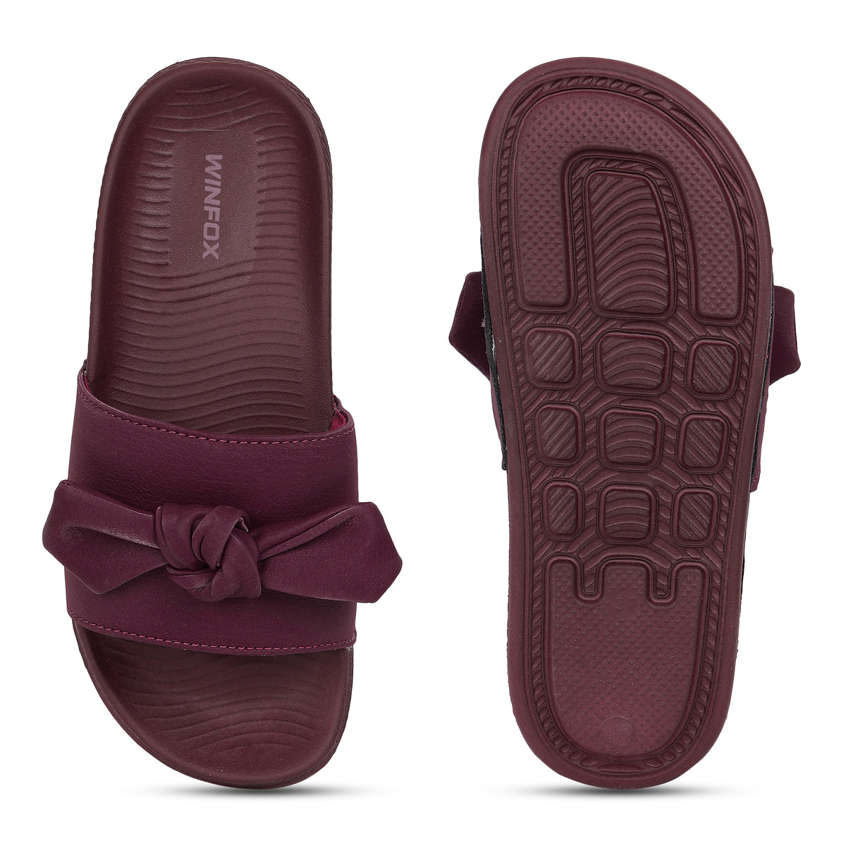 Women's Tie maroon comfort slide