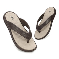 WINFOX Turbo EVA Flip Flops for Men — Beige / Brown