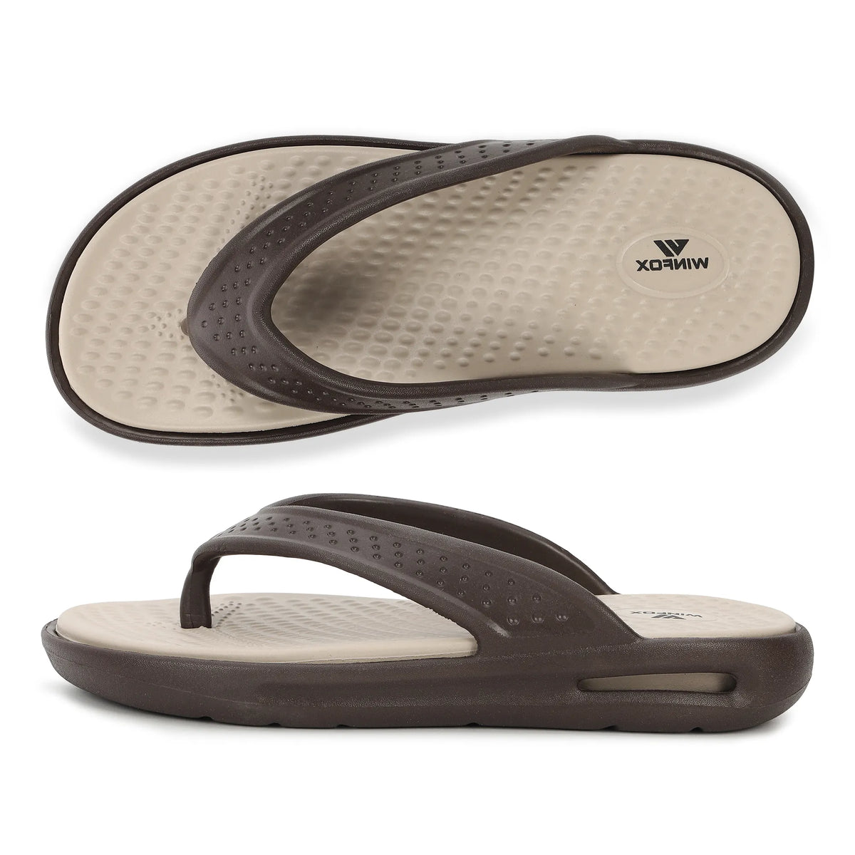 WINFOX Turbo EVA Flip Flops for Men — Beige / Brown
