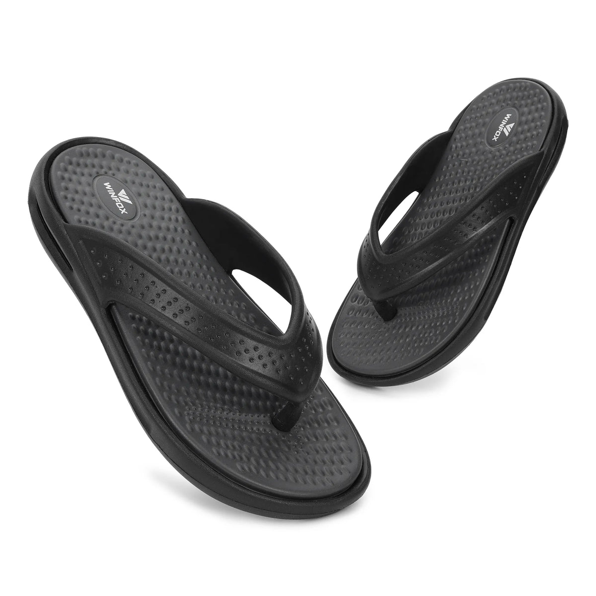 WINFOX Turbo EVA Flip Flops for Men — Dark Grey / Black