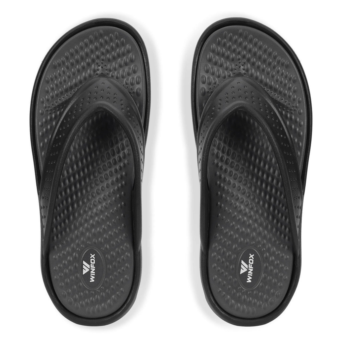 WINFOX Turbo EVA Flip Flops for Men — Dark Grey / Black