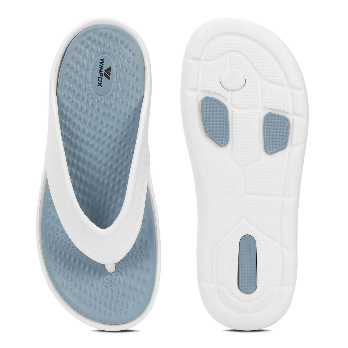 WINFOX Turbo EVA Flip Flops for Men — Sky / White