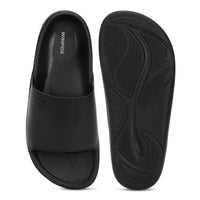 WINFOX Pure PU Slides for Men — Black