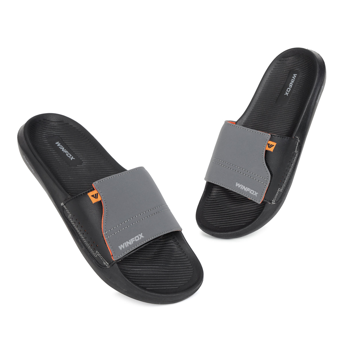 WINFOX Zara Adjustable Slides for Men — Grey / Black