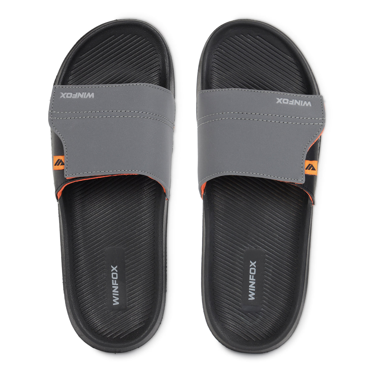 WINFOX Zara Adjustable Slides for Men — Grey / Black