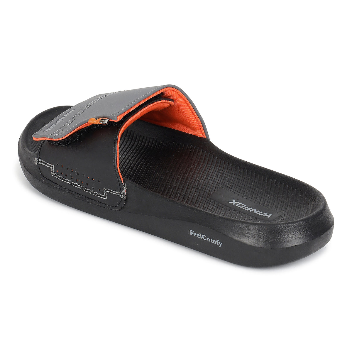 WINFOX Zara Adjustable Slides for Men — Grey / Black