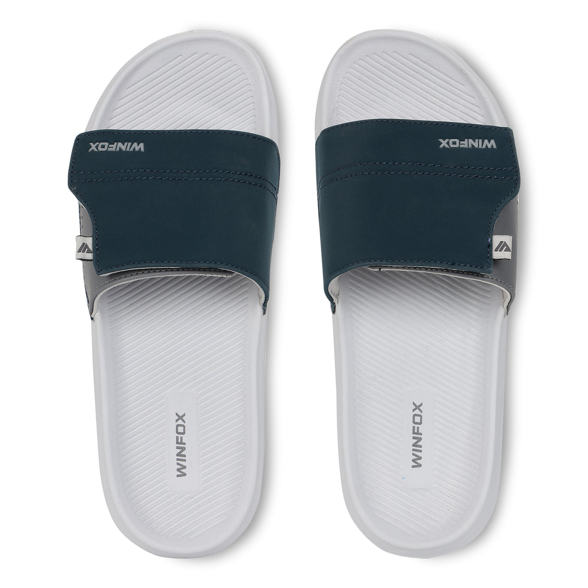 WINFOX Zara Adjustable Slides for Men — Navy / Grey