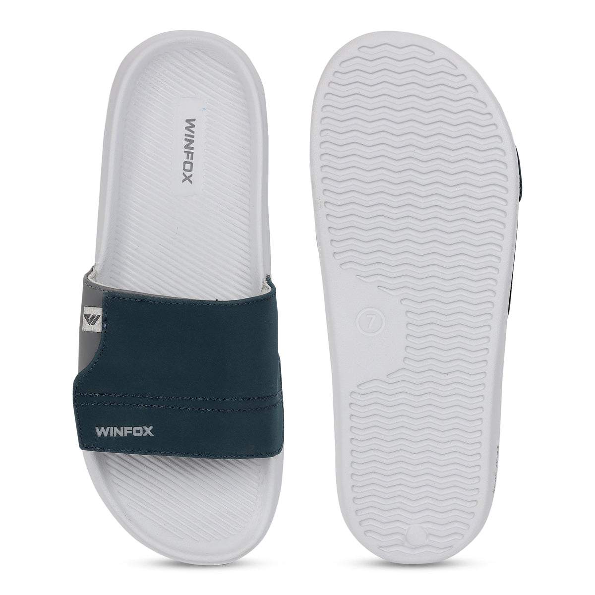WINFOX Zara Adjustable Slides for Men — Navy / Grey