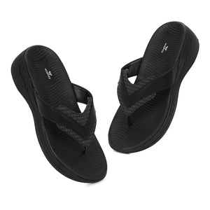 WINFOX Zorjia Padded Thong Sandals for Women — Black