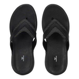 WINFOX Zorjia Padded Thong Sandals for Women — Black