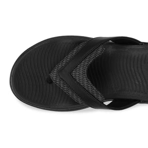 WINFOX Zorjia Padded Thong Sandals for Women — Black