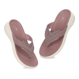 WINFOX Zorjia Padded Thong Sandals for Women — Dusty Rose