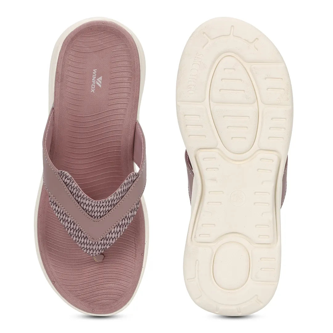 WINFOX Zorjia Padded Thong Sandals for Women — Dusty Rose