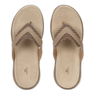 WINFOX Zorjia Padded Thong Sandals for Women — Beige